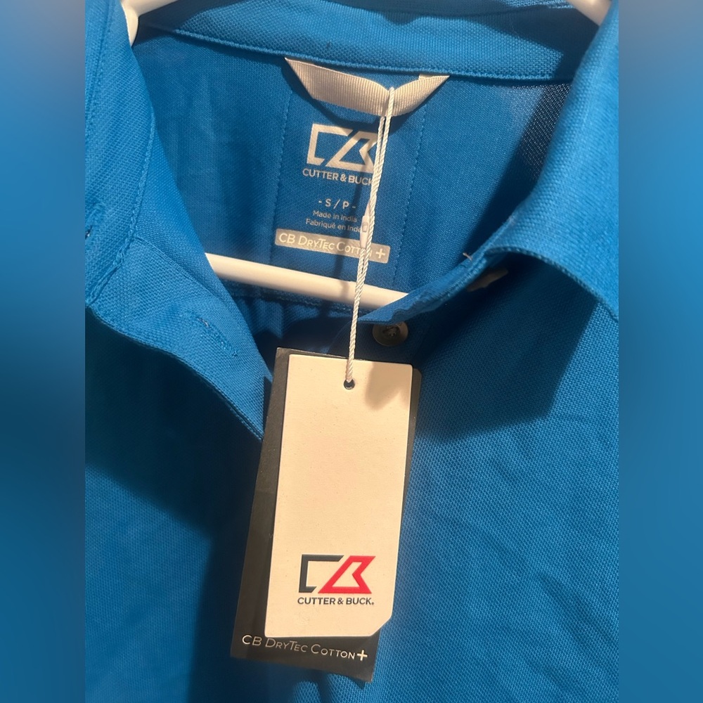 Cutter & Buck Women’s Polo Shirt DryTec Cotton in Bright Blue NWT - Picture 2 of 6